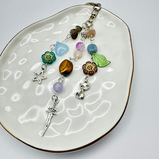 🌙 Moonpetal Dagger Bag Charm