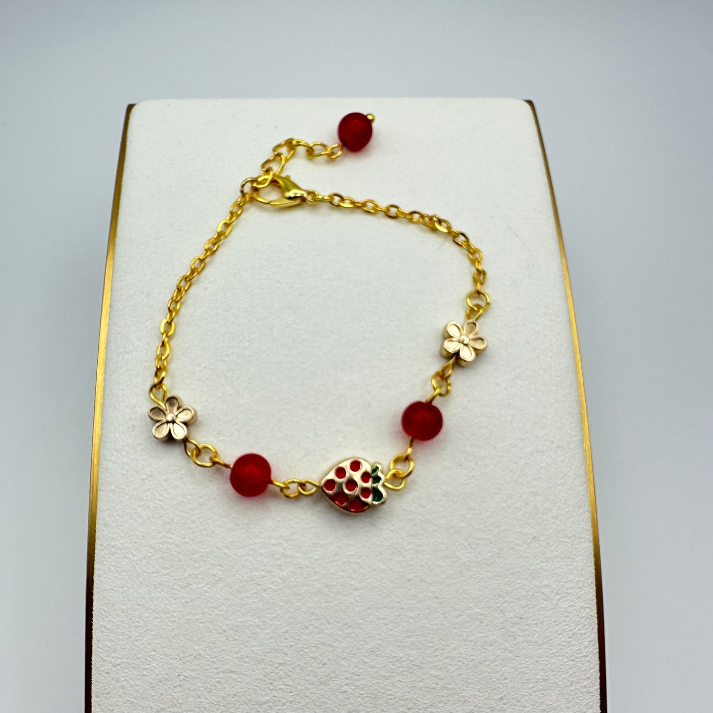🍓 Berry Blossom Charm Bracelet
