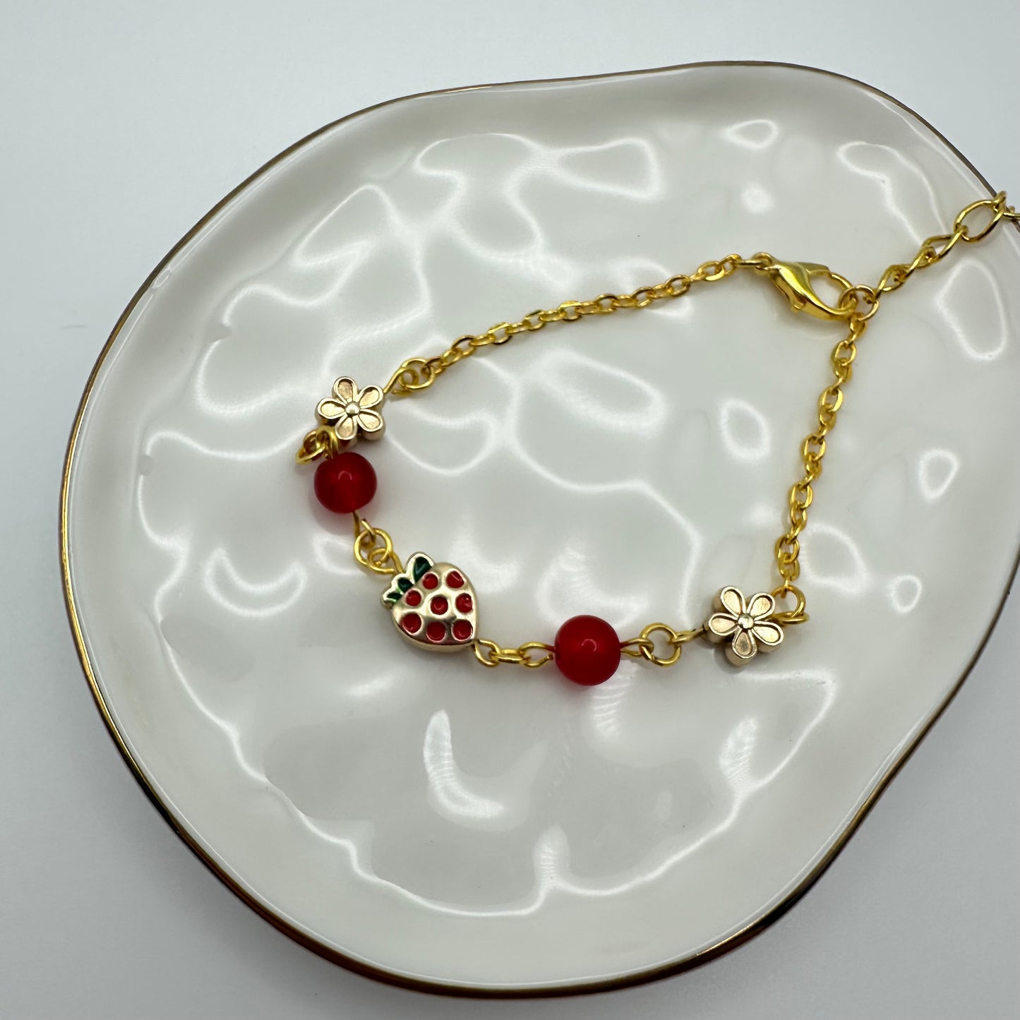 🍓 Berry Blossom Charm Bracelet