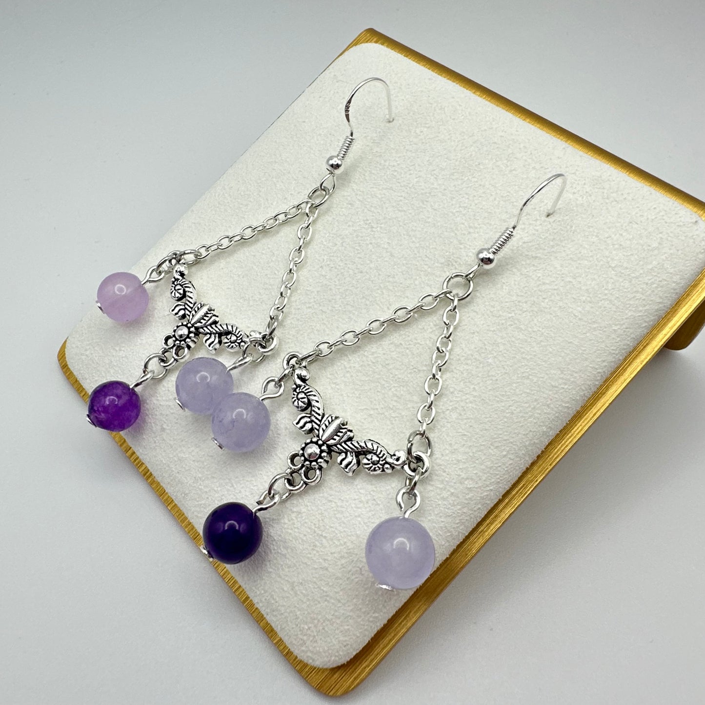 🦋 Amethyst Garden Chandelier Earrings