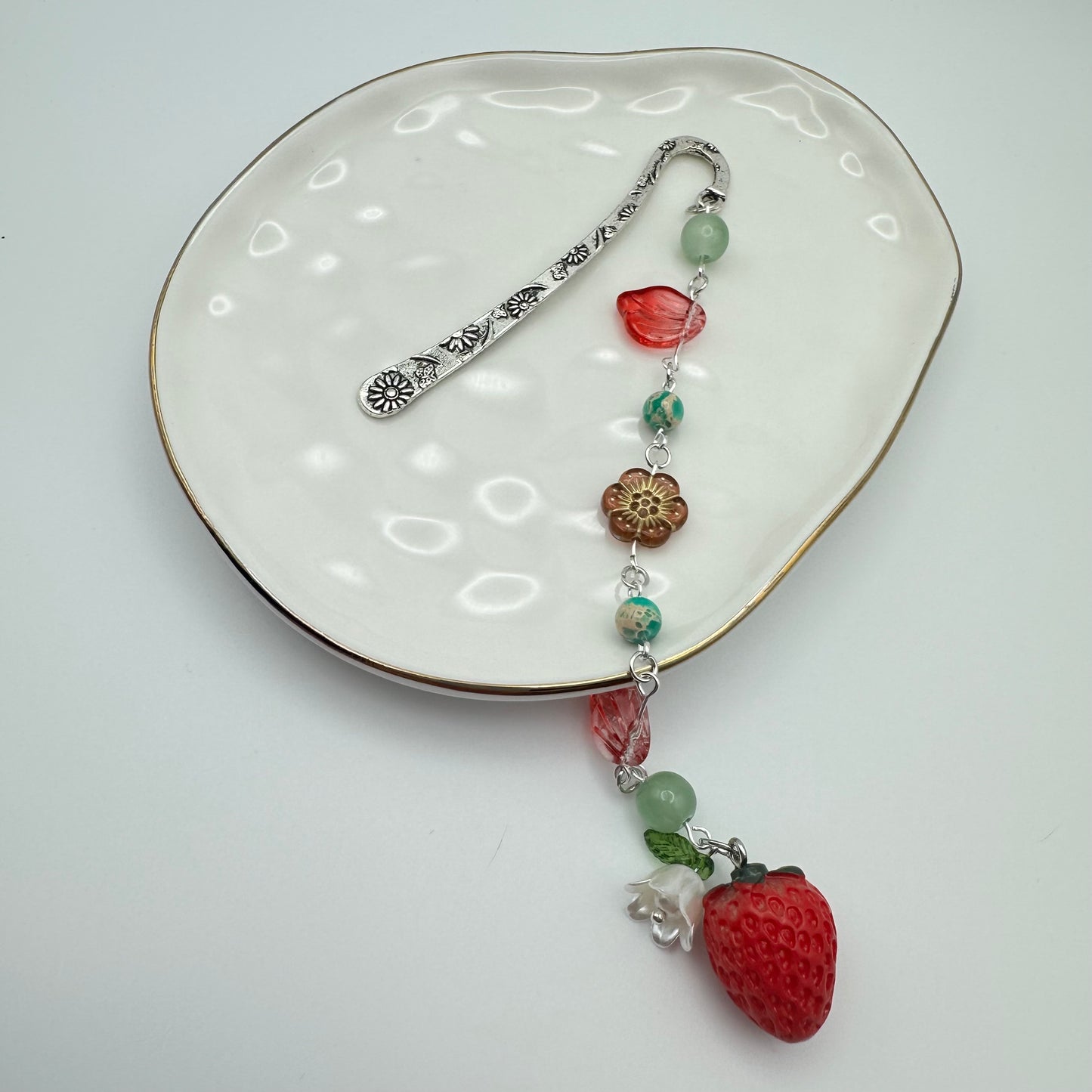 π Berry Sweet Chapter Charm Beaded Bookmark