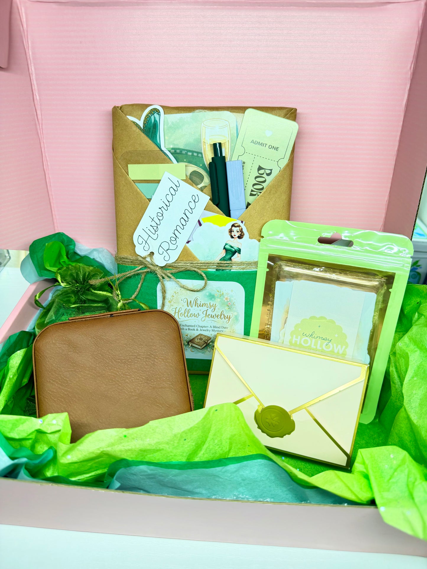 The Enchanted Chapter | Deluxe Book & Jewelry Mystery Box with Handmade Jewelry
