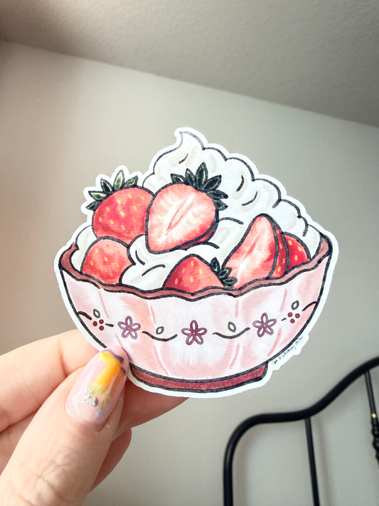 Strawberries & Cream Sticker