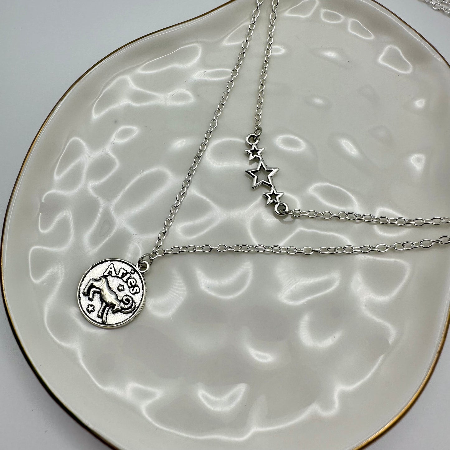 🌟 Starlit Aries Layered Necklace