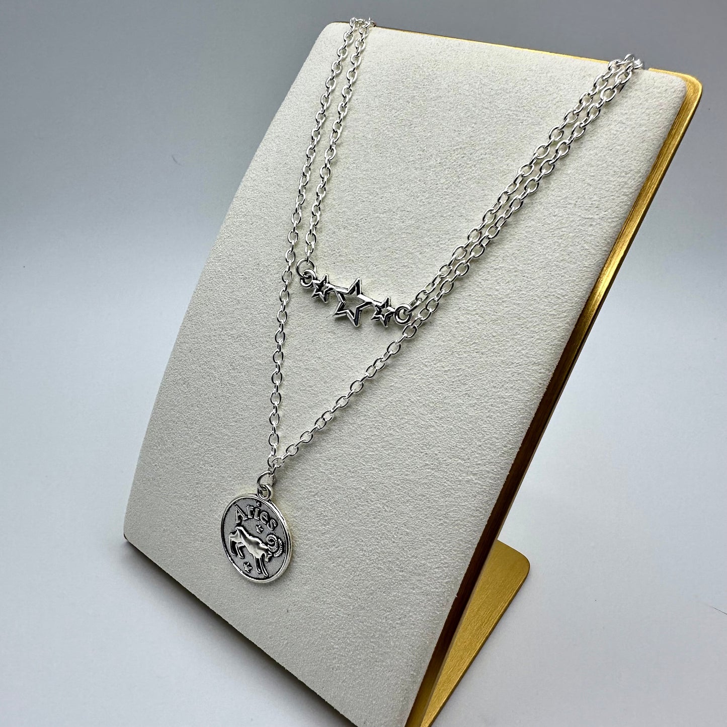 🌟 Starlit Aries Layered Necklace