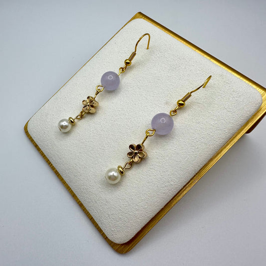 🌸 Lilac Petal Dangle Earrings