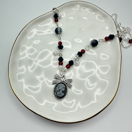 🕯️ Cameo in Crimson Necklace