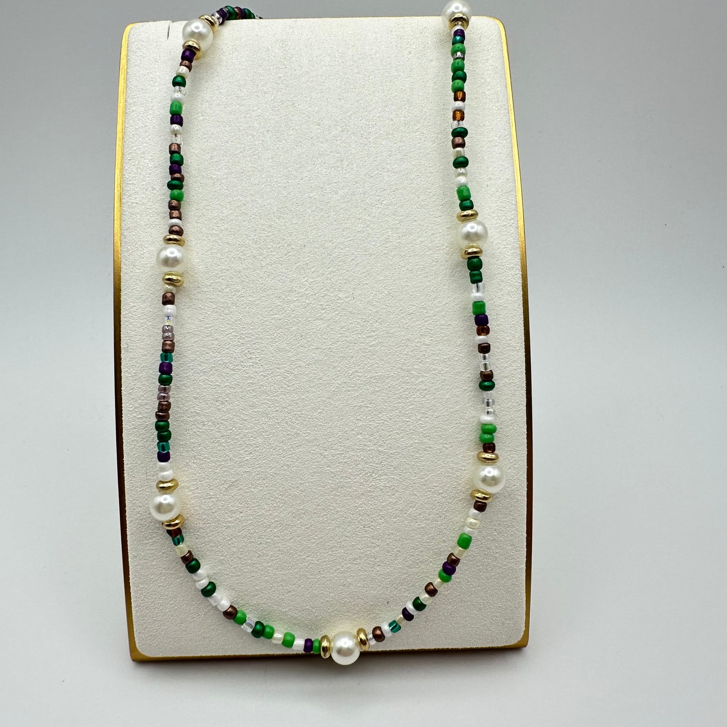 🍃 Verdant Pearlette Beaded Necklace