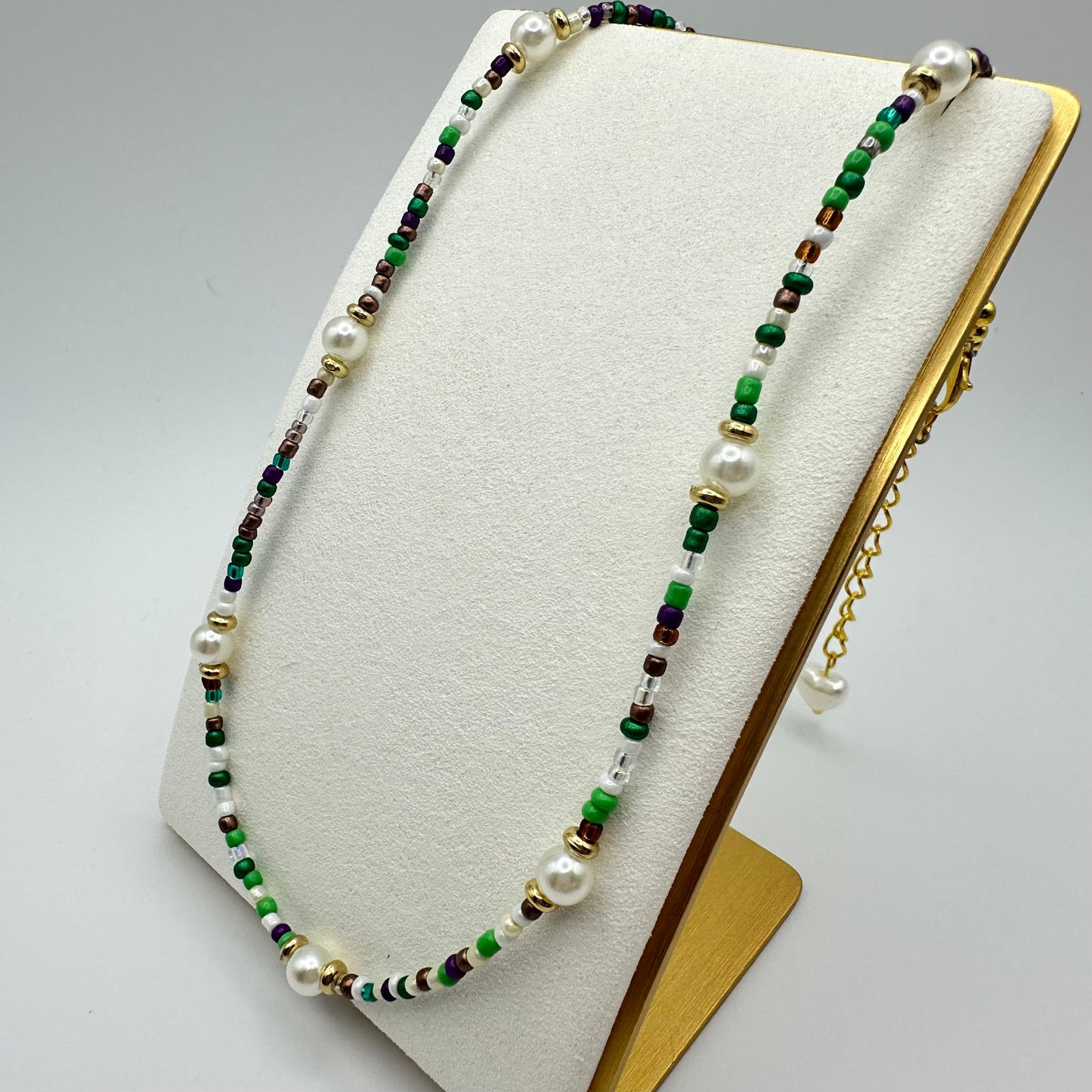 🍃 Verdant Pearlette Beaded Necklace