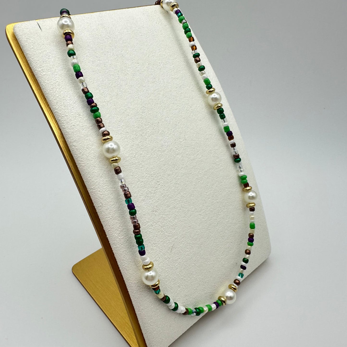 🍃 Verdant Pearlette Beaded Necklace