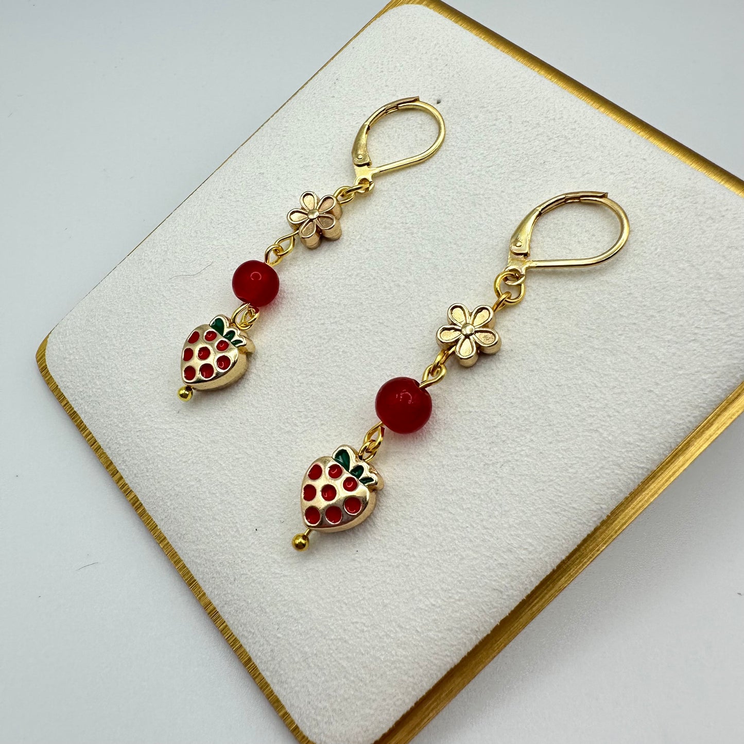 🍓 Berry Blossom Dangle Earrings