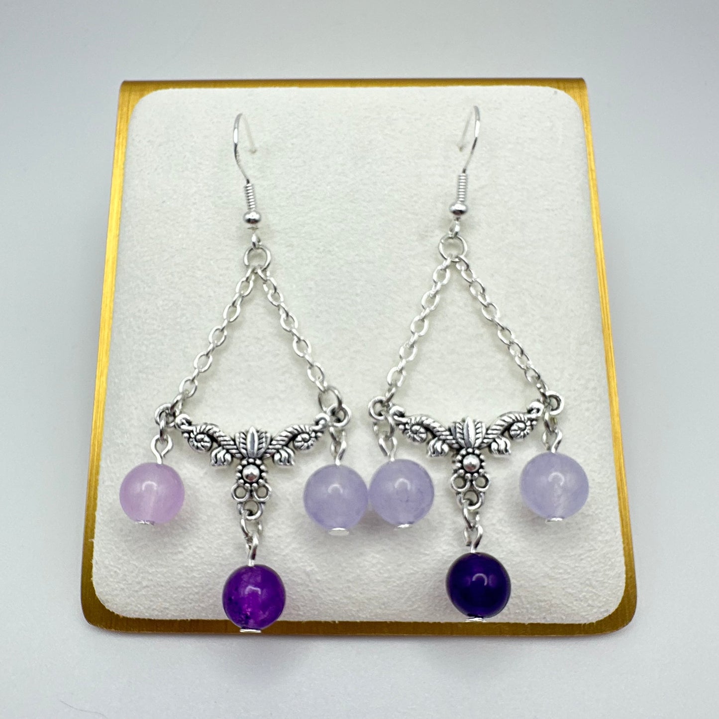 🦋 Amethyst Garden Chandelier Earrings
