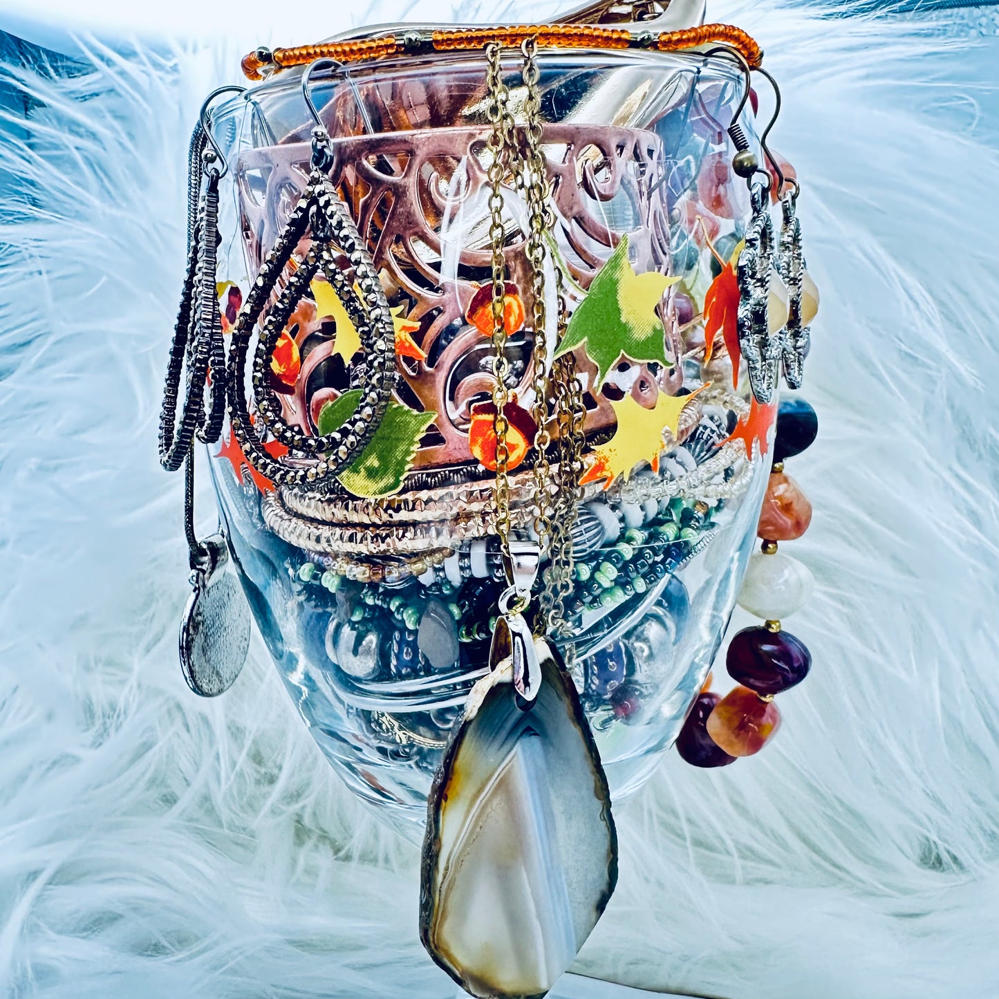 Amber Harvest Glow Mystery Jewelry Jar – Autumn Harvest Theme